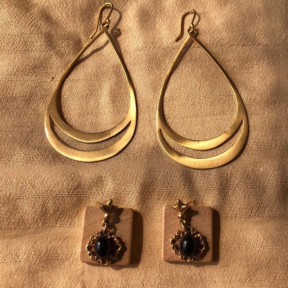 two pairs of earrings